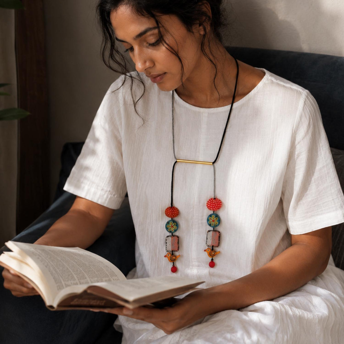 Julie Neckpiece-Black,Grey,Multicolored