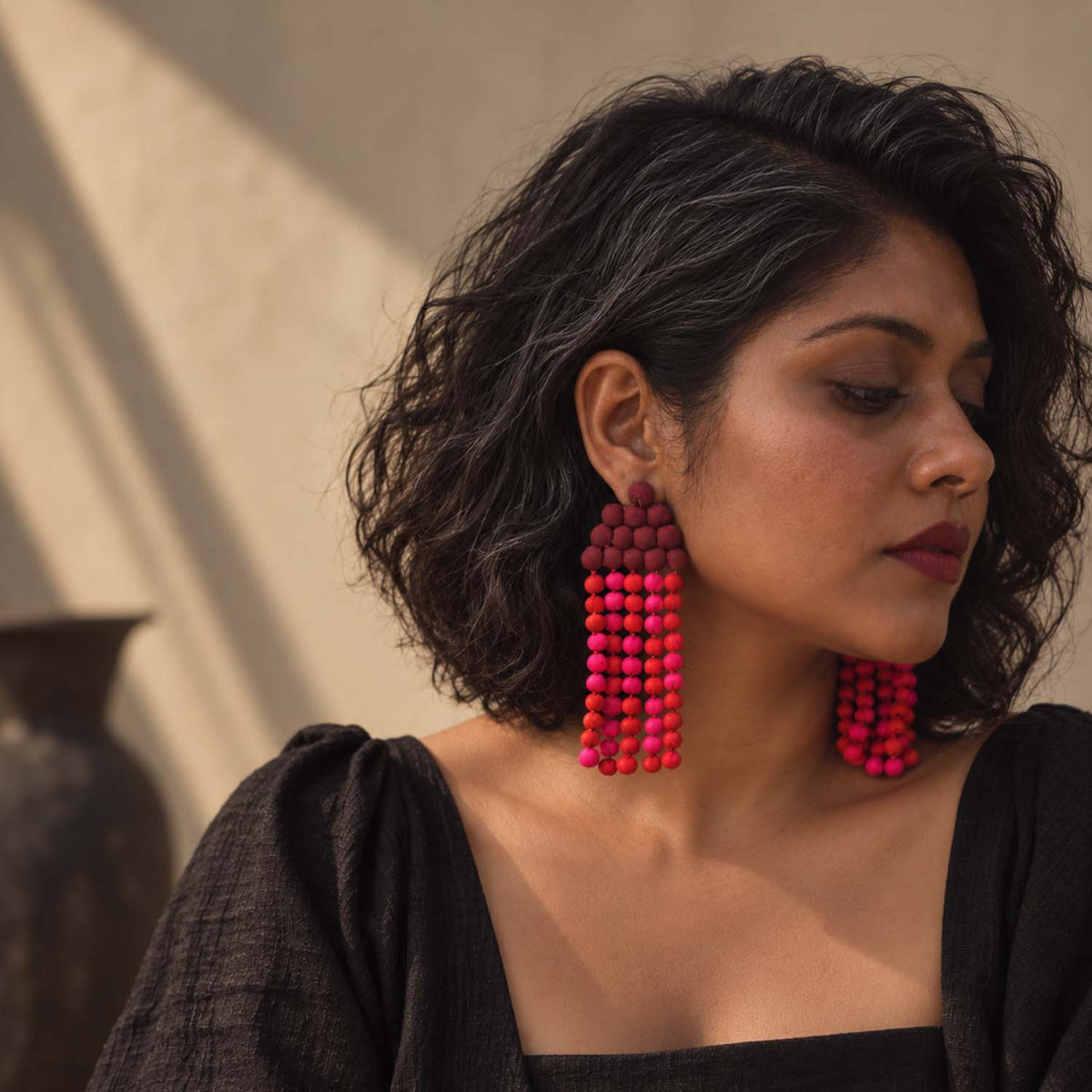 Divya stud earrings- Berry Bloom