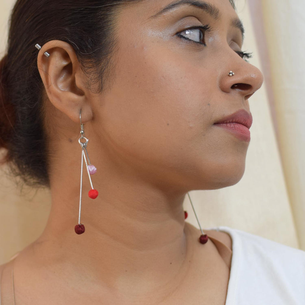 Aabha 3 line Short earrings- ABH3-SH-E1