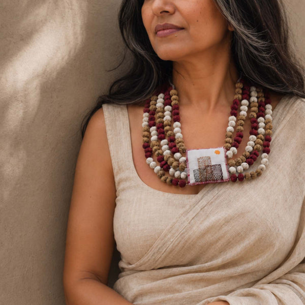 Rekha Neckpiece 2.0- Maroon- RE-N5