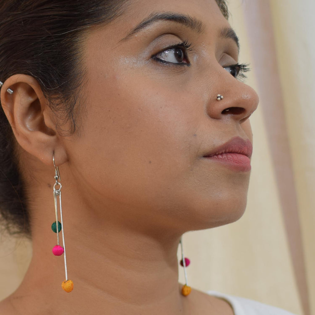 Aabha 3 line Short earrings- ABH3-SH-E2