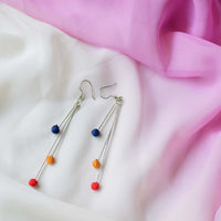 Aabha 3 line Long earrings- ABH3-L-E2