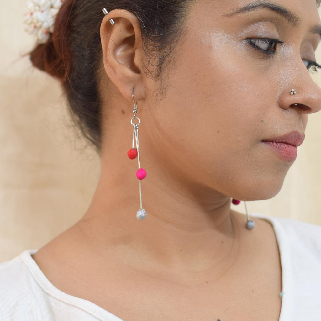 Aabha 3 line Short earrings- ABH3-SH-E3
