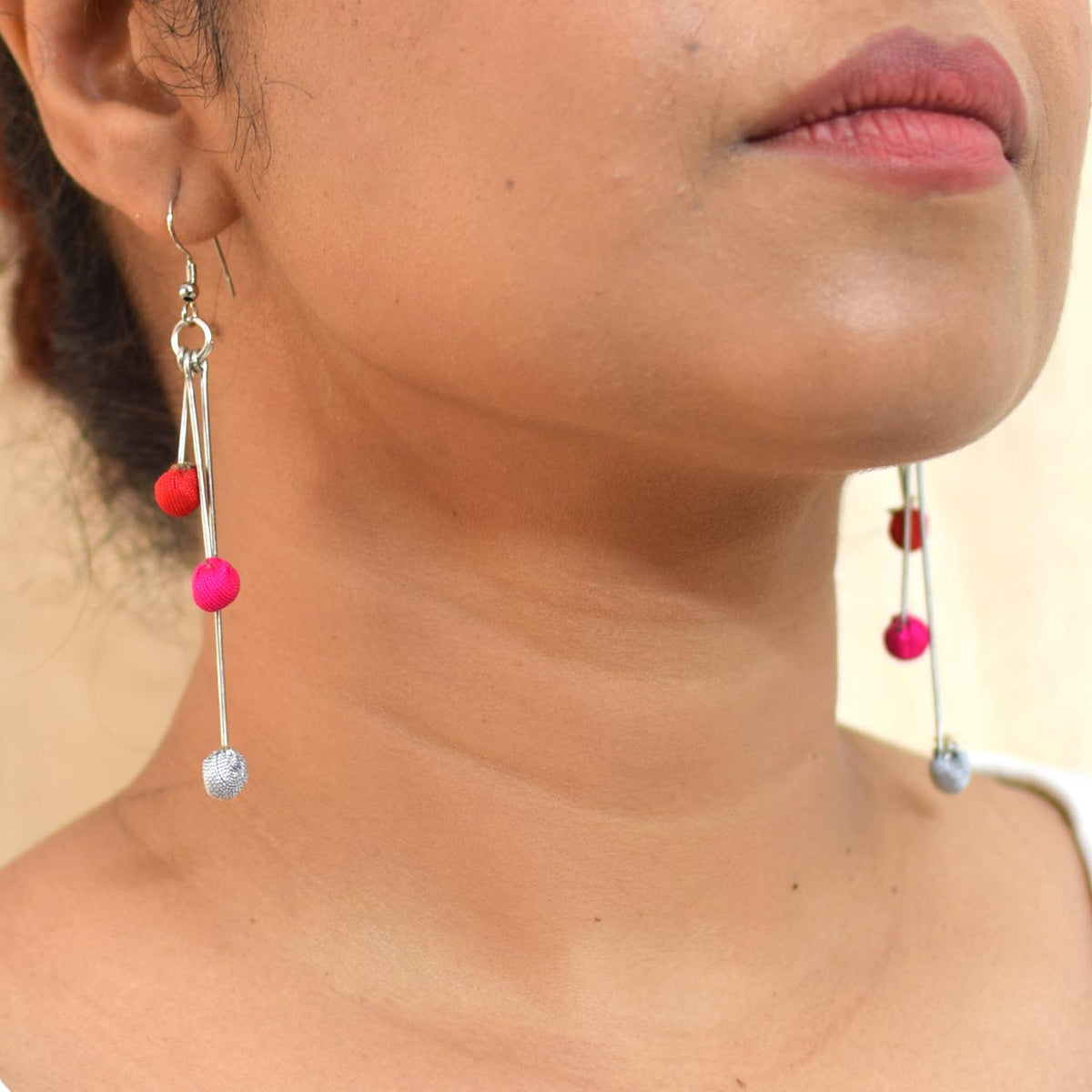 Aabha 3 line Short earrings- ABH3-SH-E3