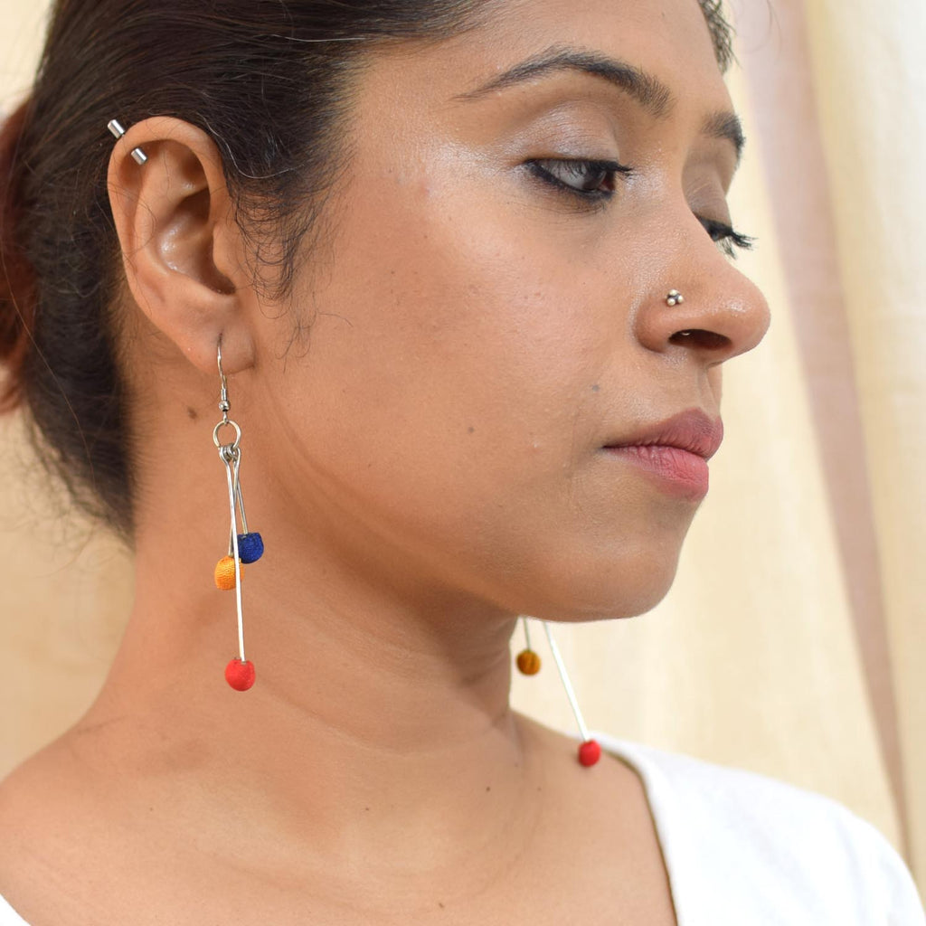 Aabha 3 line Short earrings- ABH3-SH-E4