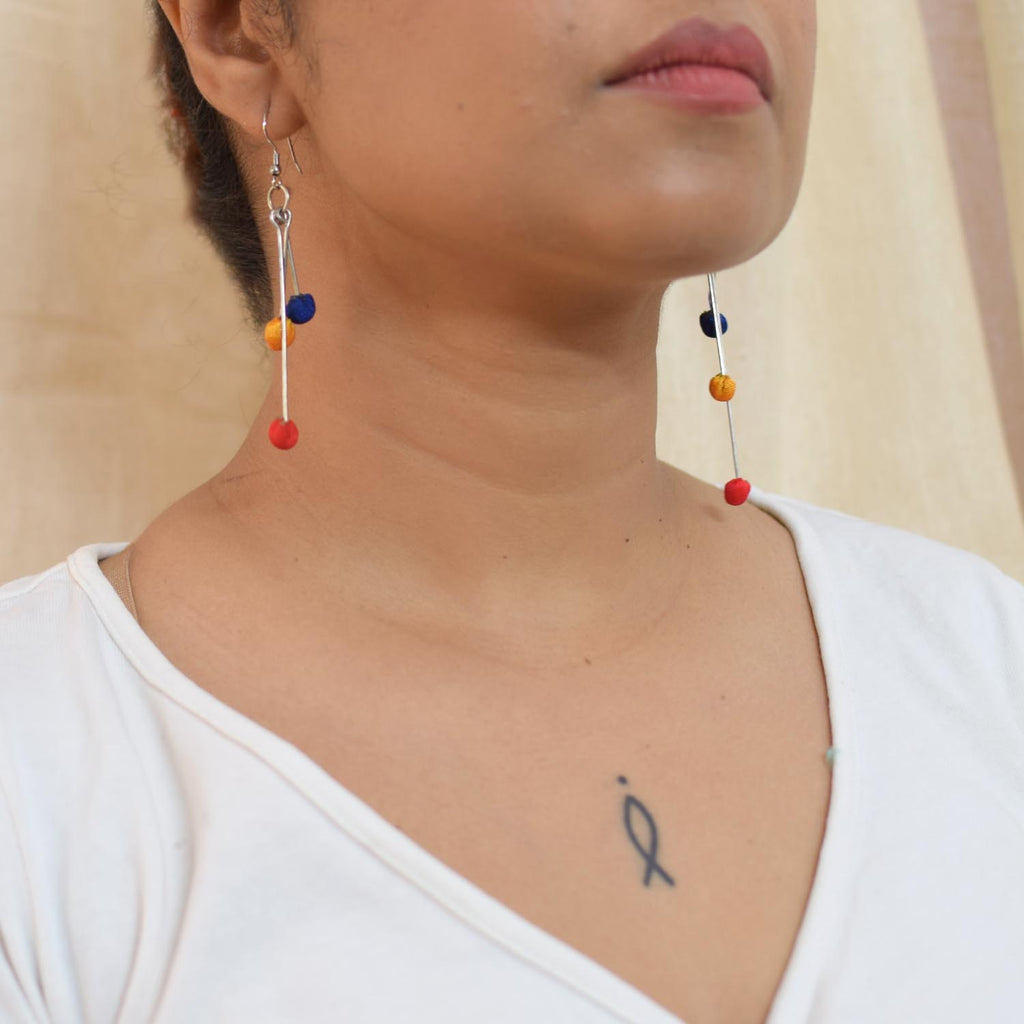 Aabha 3 line Short earrings- ABH3-SH-E4