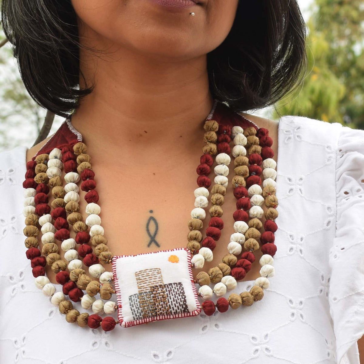 Rekha Neckpiece 2.0- Maroon- RE-N5