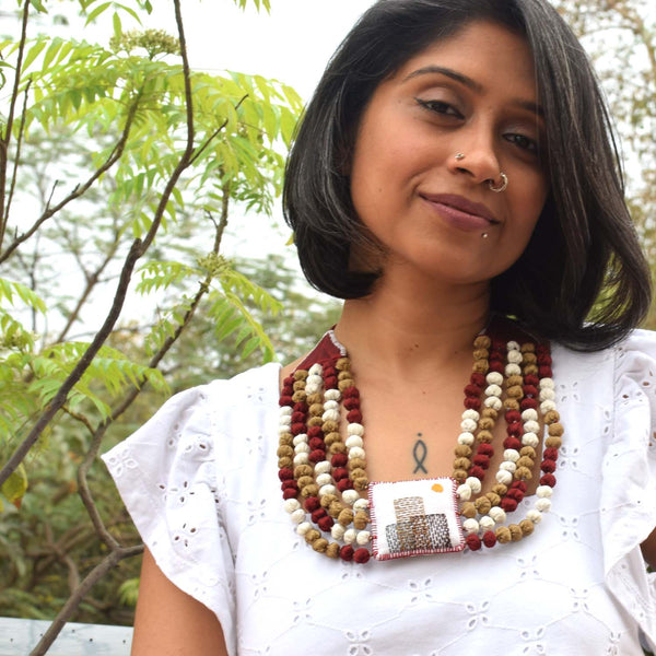 Rekha Neckpiece 2.0- Maroon- RE-N5