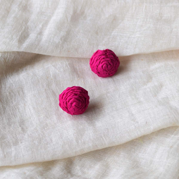 Rosy Stud Earrings in Deep Pink RO-E02