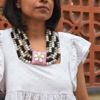 Rekha Neckpiece 2.0- Black/White- RE-N6