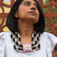 Rekha Neckpiece 2.0- Black/White- RE-N6
