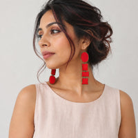 Nirali Rouge | Handcrafted Textile Statement Earrings