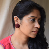 Rosy Stud Earrings in Maroon RO-E01